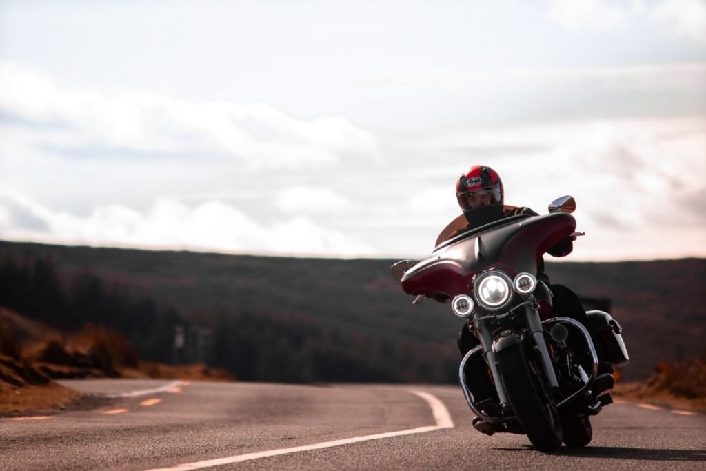rider on cruiser - group motorcycle riding