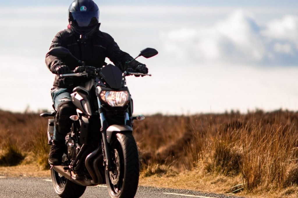 lone motorcyclist