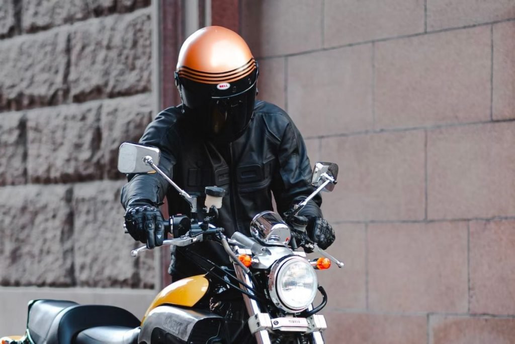 rider pushing bike