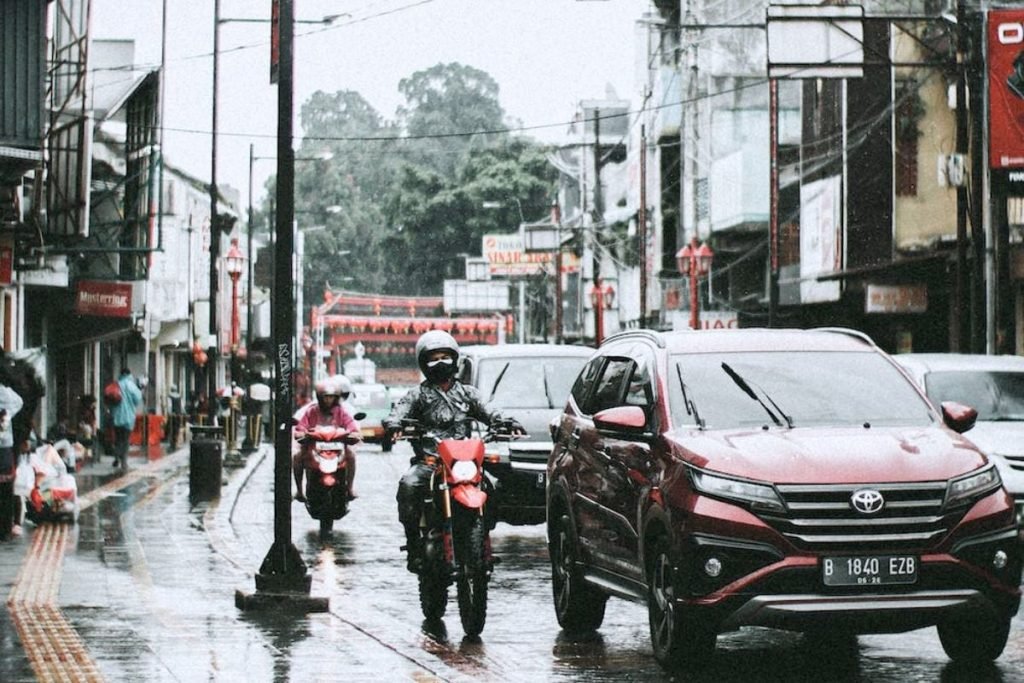 motorcycle waterproofs guide - bikers in rain