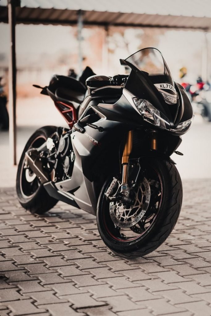 sportsbike in garage