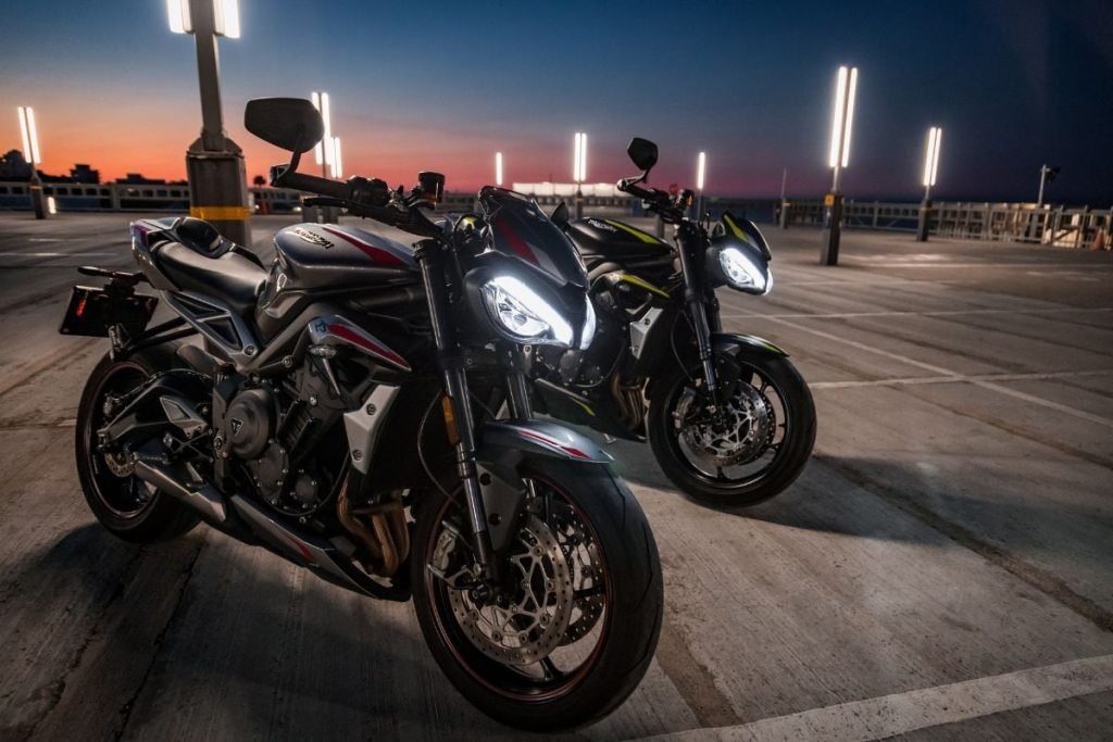 street bikes at night