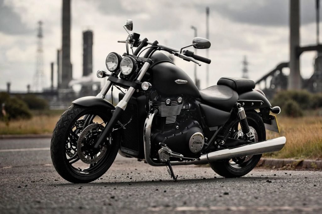 cruiser motorbike at sunrise