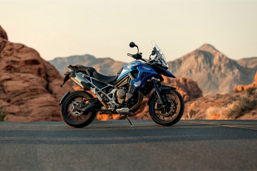 adventure bike with mountains