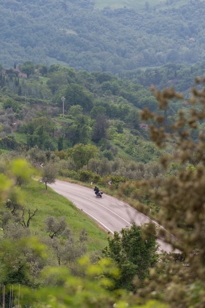 staying awake motorcycle rides - biker on mountain road