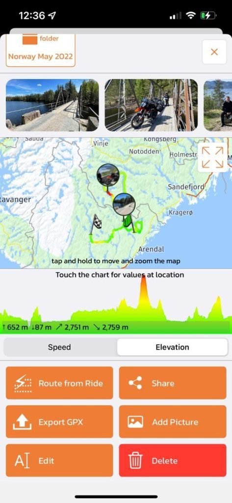 route overview and elevation