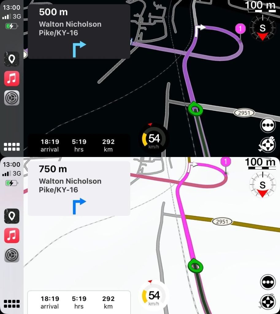 maps layers light mode and dark mode