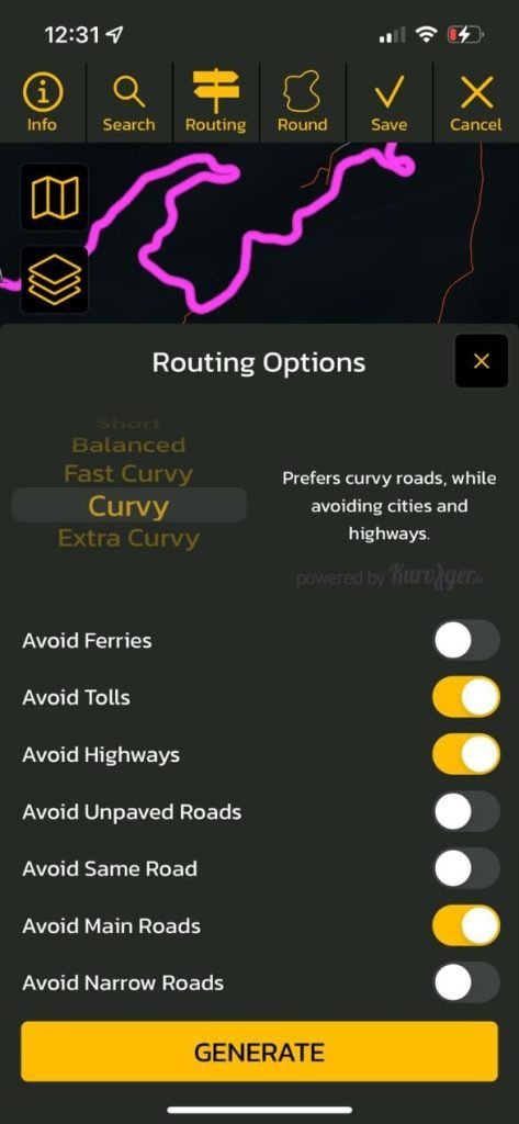 power planner routing options